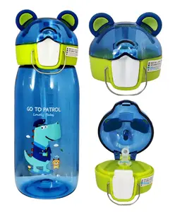 FunBlast Water Bottle with Straw Blue - 400 ml
