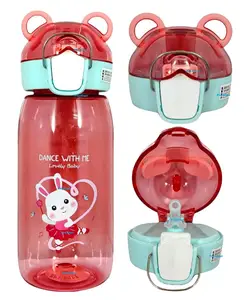 FunBlast Water Bottle with Straw Pink - 400 ml
