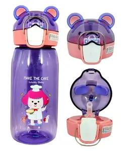 FunBlast Water Bottle with Straw Purple - 400 ml
