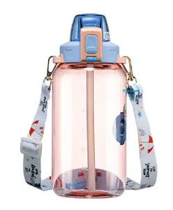 FunBlast Water Bottle with Straw Blue - 1200 ml