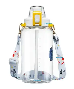 FunBlast Water Bottle with Straw White - 1200 ml