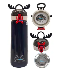 FunBlast Stainless Steel Vacuum Insulated Water Bottle Black 440 ML