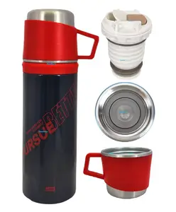 FunBlast Double Wall Vacuum Insulated Stainless Steel Water Bottle Black 400 ML