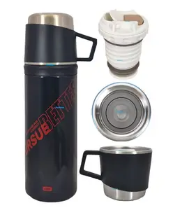 FunBlast Double Wall Vacuum Insulated Stainless Steel Water Bottle Black 400 ML