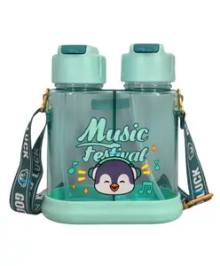 FunBlast Sipper Bottle with Straw & Adjustable Strap Sea Green 640 ml