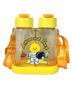 FunBlast Sipper Bottle with Straw & Adjustable Strap Yellow 640 ml