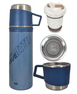 FunBlast Double Wall Vacuum Insulated Stainless Steel Water Bottle Blue 400 ML