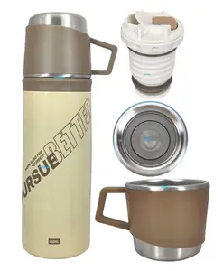 FunBlast Double Wall Vacuum Insulated Stainless Steel Water Bottle Brown 400 ML