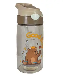 FunBlast Water Bottle with Straw Brown 470 ML