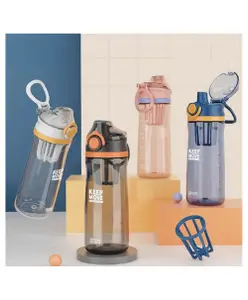 NEGOCIO Tritan Sports Water Bottle 650 ML BPA Free Drinking Bottle Leakproof Gym Bottle Unbreakable Water Bottle (Colour & Print May Vary)