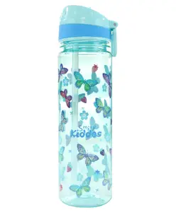 Smily Kiddos Straight Water Bottle With Flip Top Nozzle Butterfly Print - 680 ml