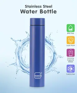 Fab N Funky Stainless Steel Water Bottle Blue - 440 ml