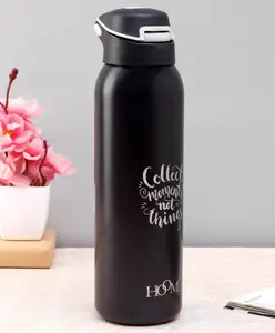 Hoom Stainless Steel Vacuum Sipper Bottle Black - 600 ml