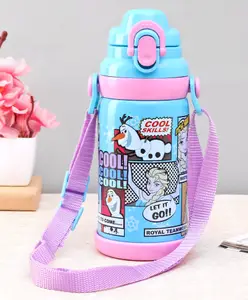Disney Frozen Stainless Steel Vacuum Sipper Bottle Blue -600 ml