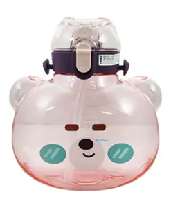 FunBlast Cartoon Water Bottle with Straw Purple 1000 ml