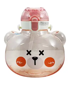 FunBlast Cartoon Water Bottle with Straw White 1000 ml