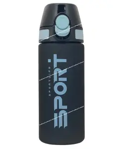 FunBlast Water Bottle With Straw Black Blue 500 ml