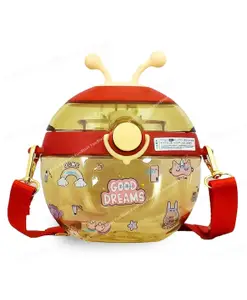 FunBlast Water Bottle with Straw Red Color - 450 ML