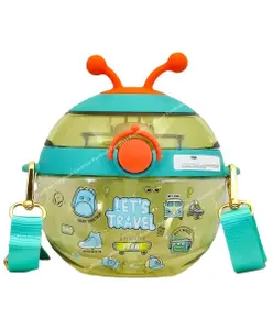 FunBlast Water Bottle with Straw Green - 450 ML