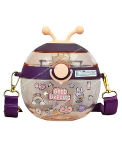 FunBlast Water Bottle with Straw Purple - 450 ml