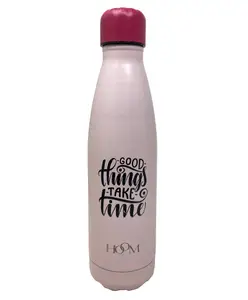 HOOM food Grade Stainless Steel Single Walled Powder Coated Water Bottle Lilac Brown - 750 ml