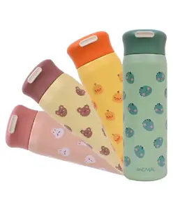 SKB Cute and Funny Double Walled Insulated Stainless Steel Water Bottle 420 ml - Colour and Design May Vary