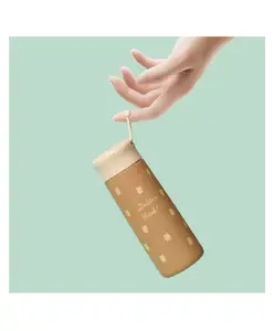 SKB Stainless Steel Round Shape Teddy Water Bottle - 350 ml (Color and Design May Vary)