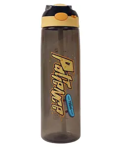 Toyshine Sparky 790 ML Kids Water Bottle with Stainer, BPA Free Children's Drinkware with Button Lock, Brown