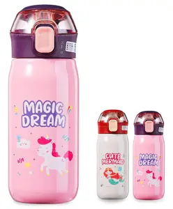 FunBlast Vacuum Insulated Water Bottle with Button Lock - 1 Pc Random Color and Design