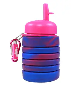 Smily Kiddos Silicone Expandable & Foldable Bottle Pink Blue- 500 ml