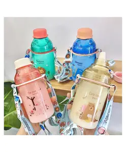 YAMAMA Cute Animal Design Water Bottle With Sipper Anti Leak For Kids (Color May Vary)- 400ml