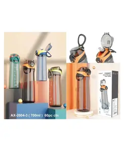 YAMAMA Tritan Water Bottle With Ounce Marker Spill Proof Straw Valve 700 ML Color May Vary