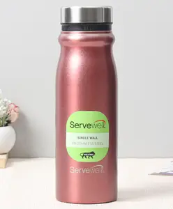 Servewell Single Wall 304 Stainless Steel Water Bottle Maroon - 1100 ml