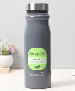 Servewell Hudson Stainless Steel Single Wall Fridge Bottle Grey - 1000 ml
