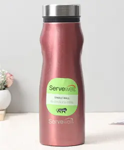 Servewell Stainless Steel Single Wall Fridge Bottle Pink - 1000 ml