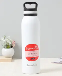 Servewell 304 Stainless Steel Vacuum Water Bottle White - 720 ml
