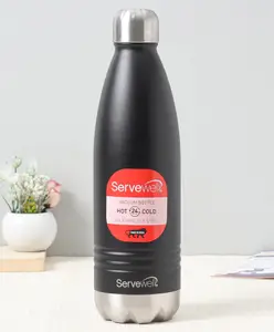 Servewell 304 Stainless Steel Vacuum water Bottle Black - 750 ml
