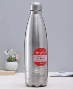 Servewell SS Indus Single Wall Bottle Steel Silver - 1000 ml