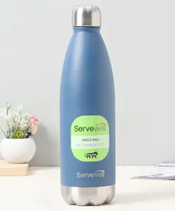 Servewell 304 Stainless Steel Single Wall Vacuum Water Bottle Blue - 1000 ml