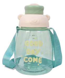 Toyshine You Got This Kids Water Bottle with Spill Proof Straw Pop Button BPA Free Green - 1300 ml