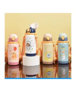 YAMAMA Cartoon Desig Double Walled Thermos Flask Vacuum Insulated Stainless Steel Bottle for Kids - 450ML (Color May Vary)