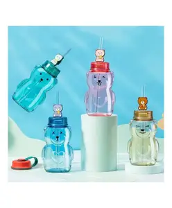 YAMAMA Cartoon Design Water Bottle, Anti-Leak, Spill Proof Water Bottle for Kids - 430 ML (Color May Vary)