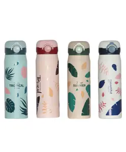 YAMAMA Stainless Steel 304 Water Bottle with Special Printing for Kids & Adults 420 ML - Color May Vary