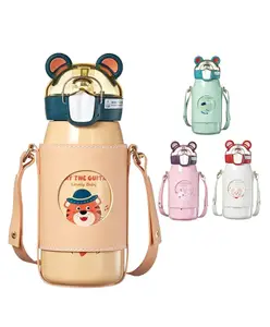 FunBlast Insulated Water Bottle with Leather Cover and Strap 530 ml