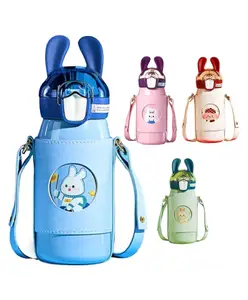 FunBlast Insulated Water Bottle with Leather Cover and Strap 530 ml