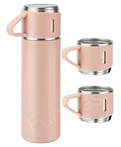 FunBlast Stainless Steel Vacuum Flask Cups Set 500 ml Pink