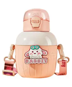 FunBlast Insulated Stainless Steel Water Bottle for Kids Pink 450 ml