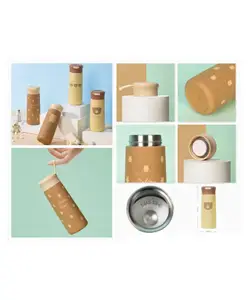YAMAMA Bear Print Anti Leak Spill Proof Stainless Steel Double Wall Vacuum Insulated Flask Bottle 350 ml (Color May Vary)