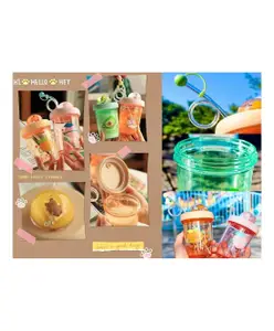 YAMAMA Anti Leak Spill Proof Fruit Design Sipper Bottle 390 ml (Color May Vary)