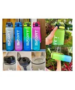 YAMAMA Tritan Beautiful Design Sports Bottle - 1000 ml (Color May Vary)